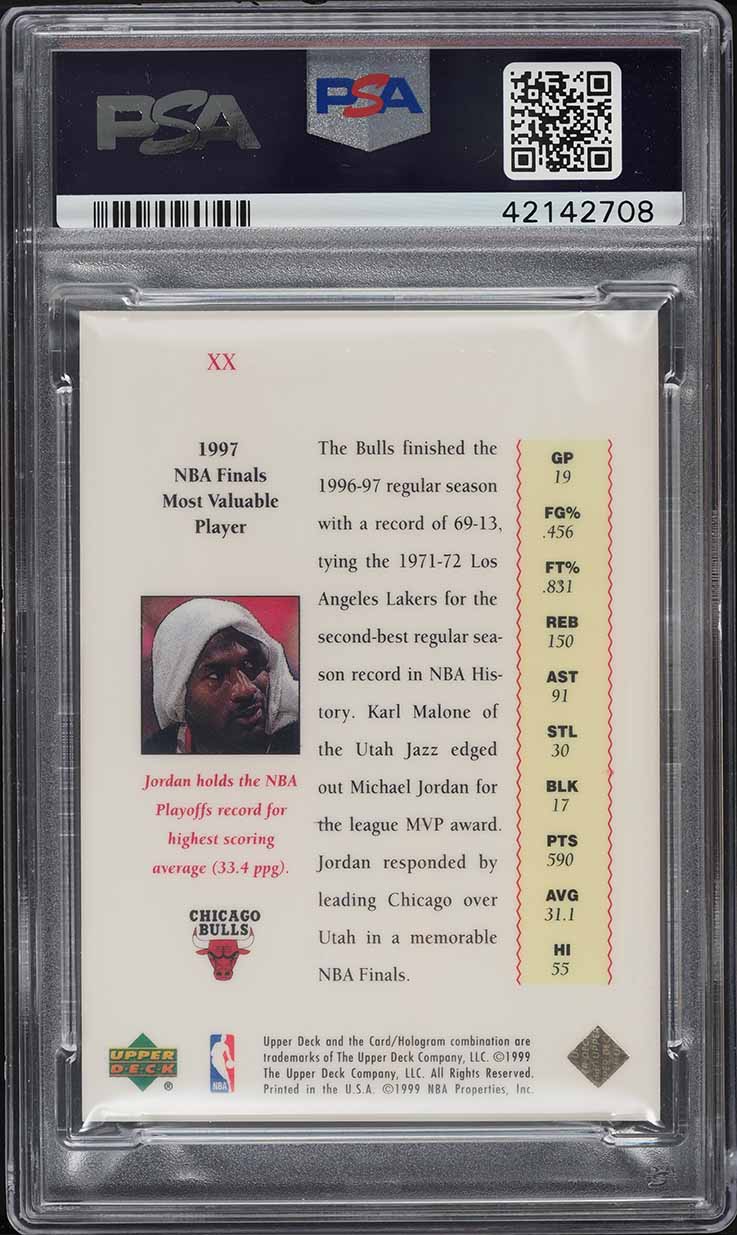 1999 Upper Deck MJ Master Collection '97 Championship Run Michael Jordan PSA 10