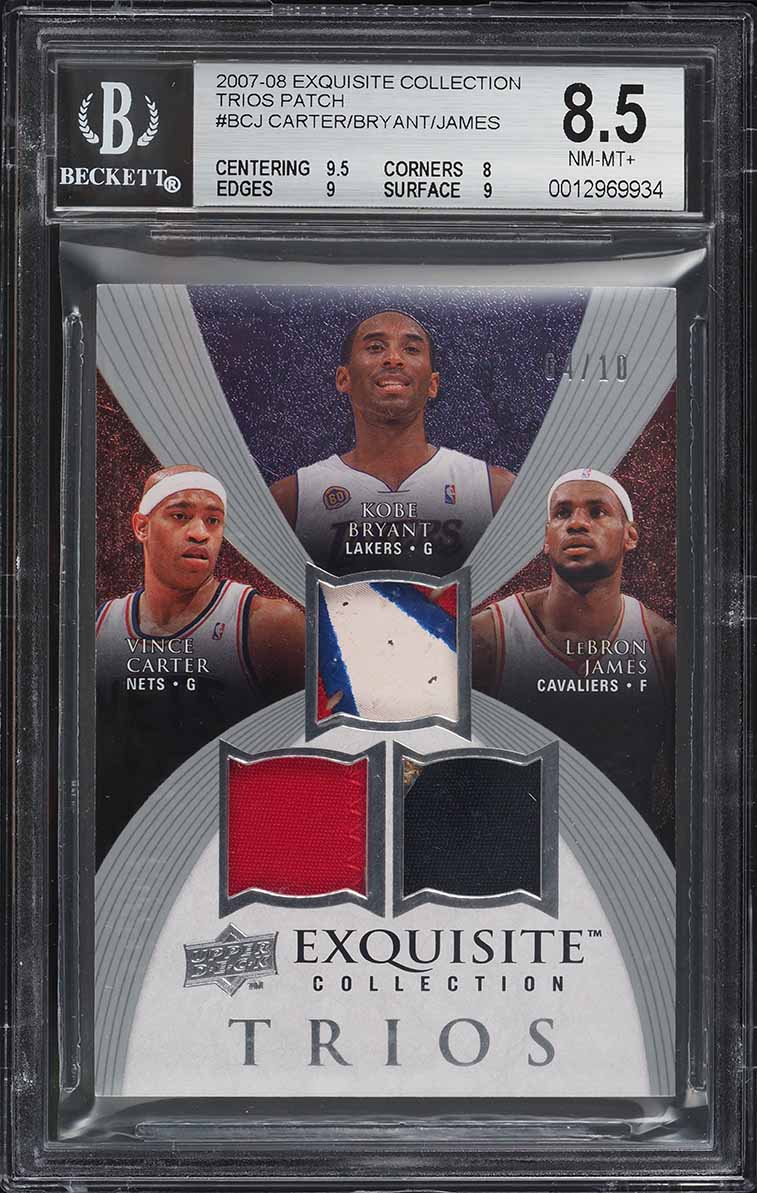 2008 UD Black Dual LeBron James Kobe Bryant PATCH AUTO /15 #DPABJ