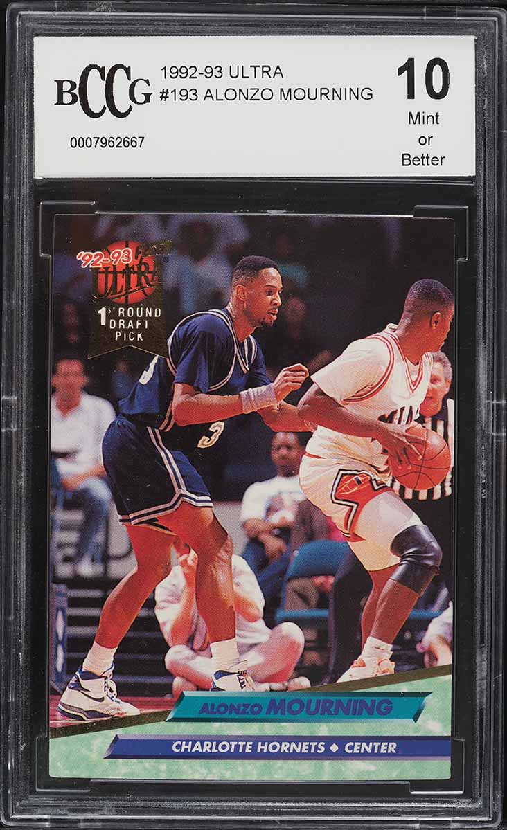 1992 Ultra Basketball Alonzo Mourning ROOKIE #193 BCCG 10