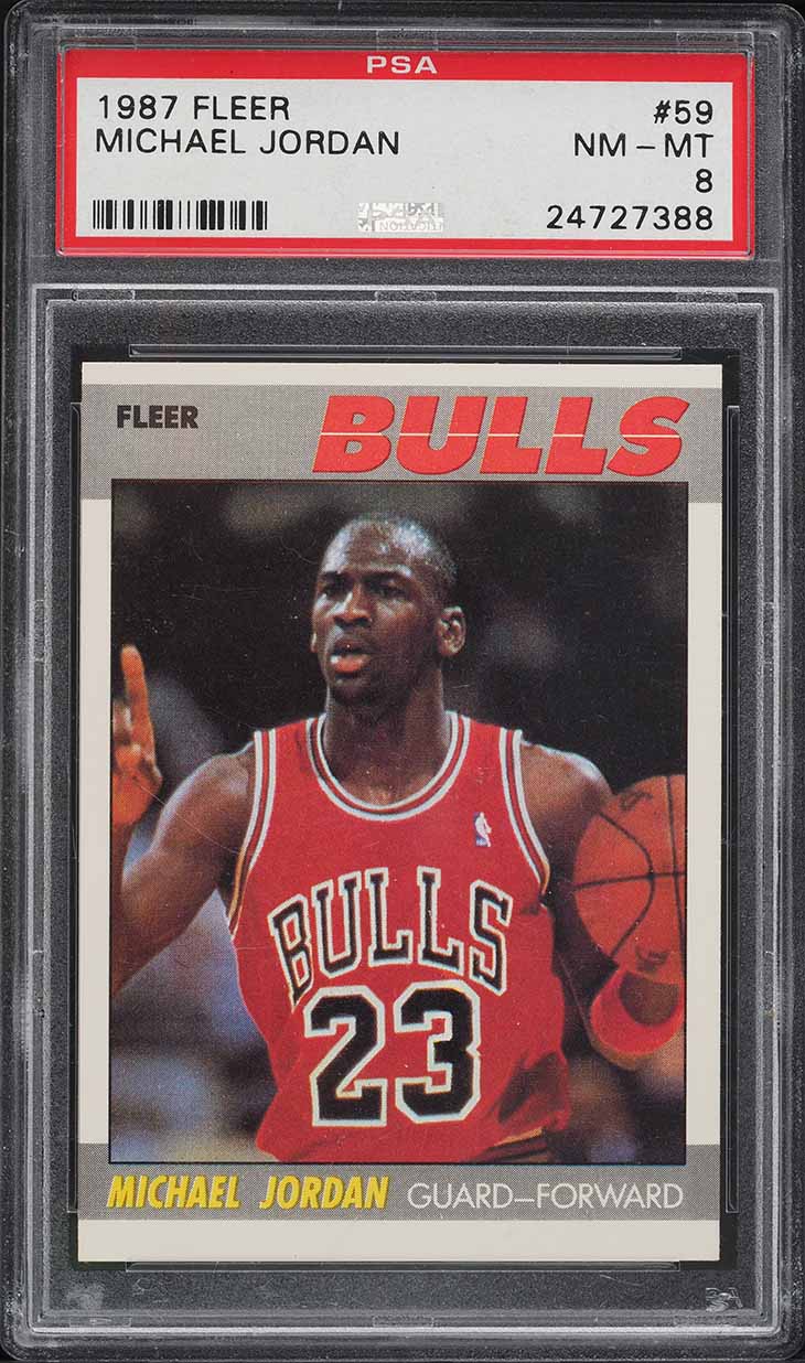 1987 Fleer Basketball Michael Jordan #59 PSA 8 NM-MT