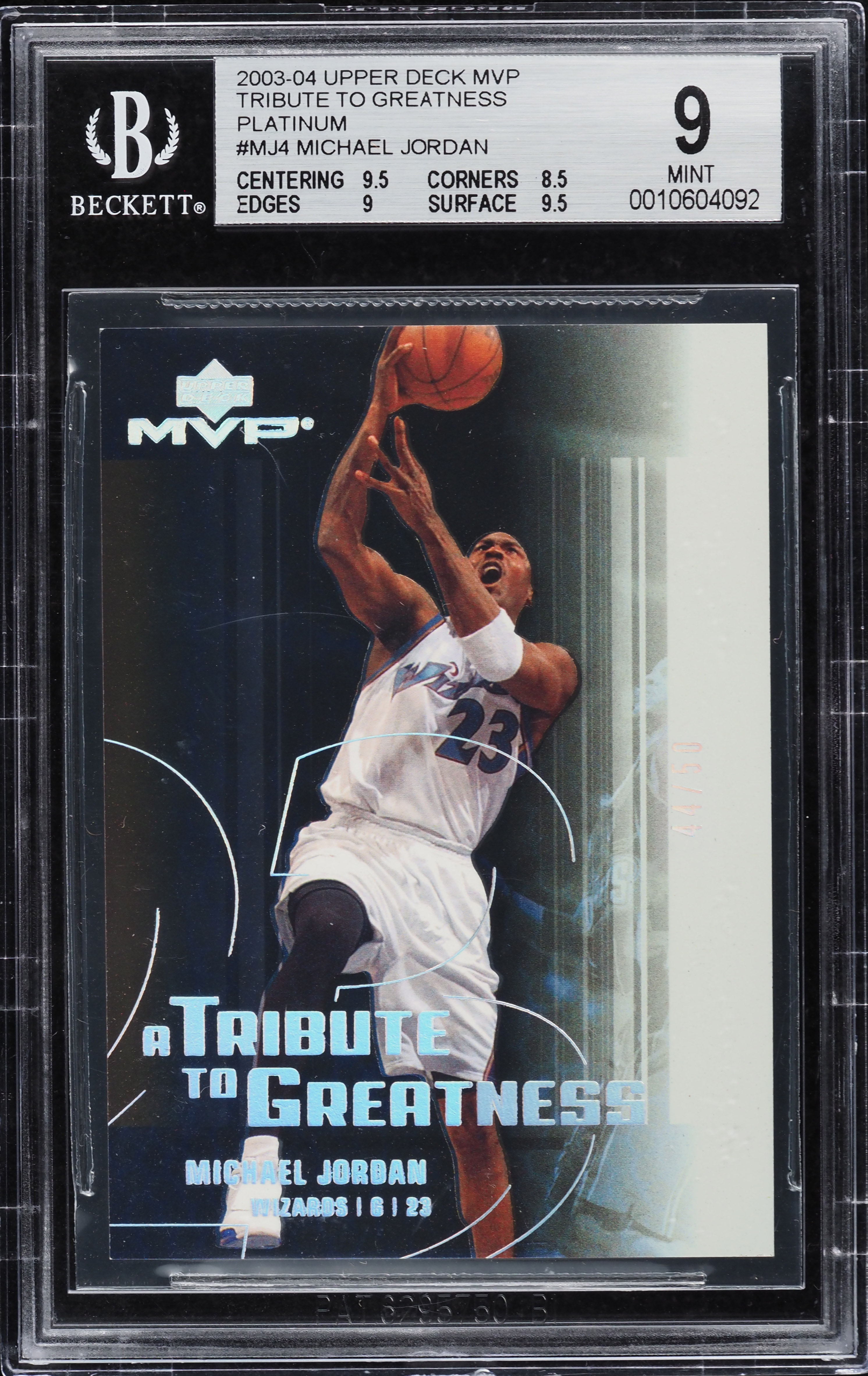 2003 UD MVP Tribute To Greatness Platinum Michael Jordan /50 #MJ4