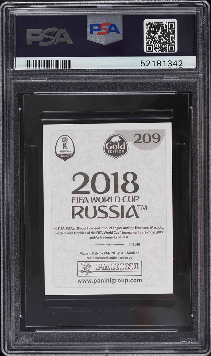 2018 Panini World Cup Stickers Gold Kylian Mbappe ROOKIE #209 PSA