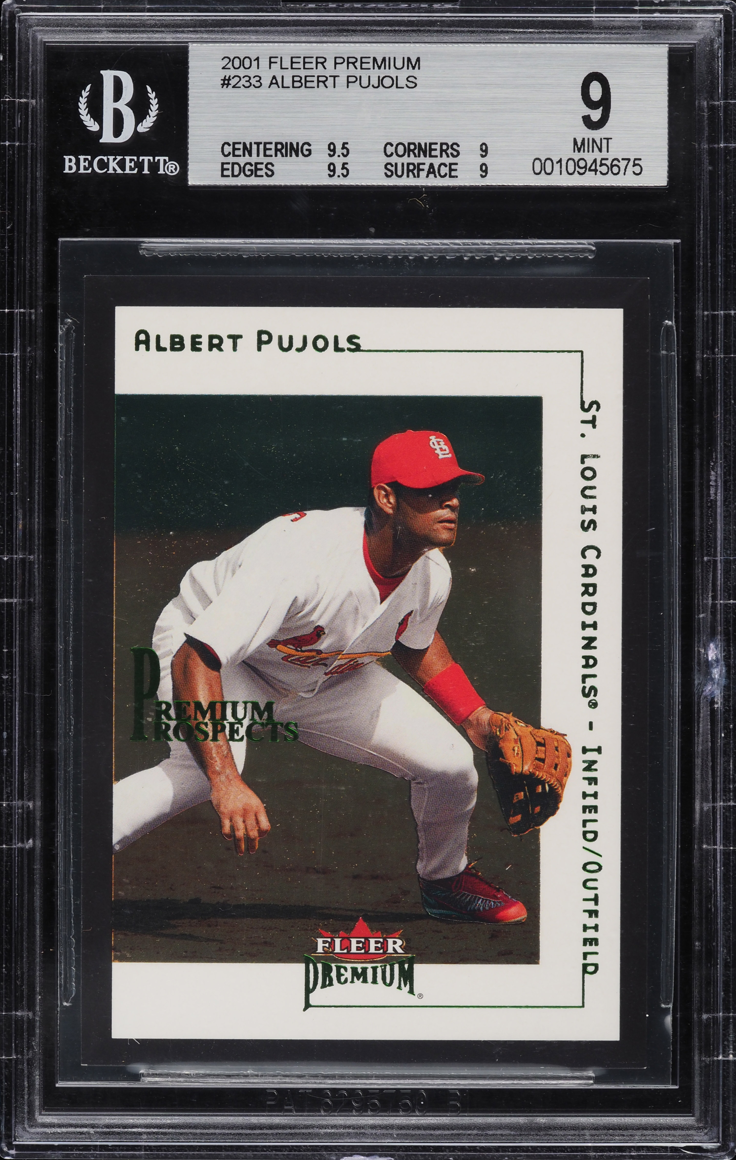 その他  Pujols Auto Fleer 2001 Fleer Premium Albert Pujols ROOKIE /1999 #233 BGS 9 MINT on