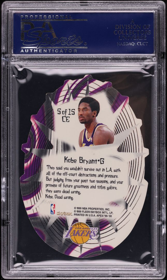 1999 Skybox Apex Cutting Edge Die-Cut Kobe Bryant #5CE PSA 10 GEM MINT