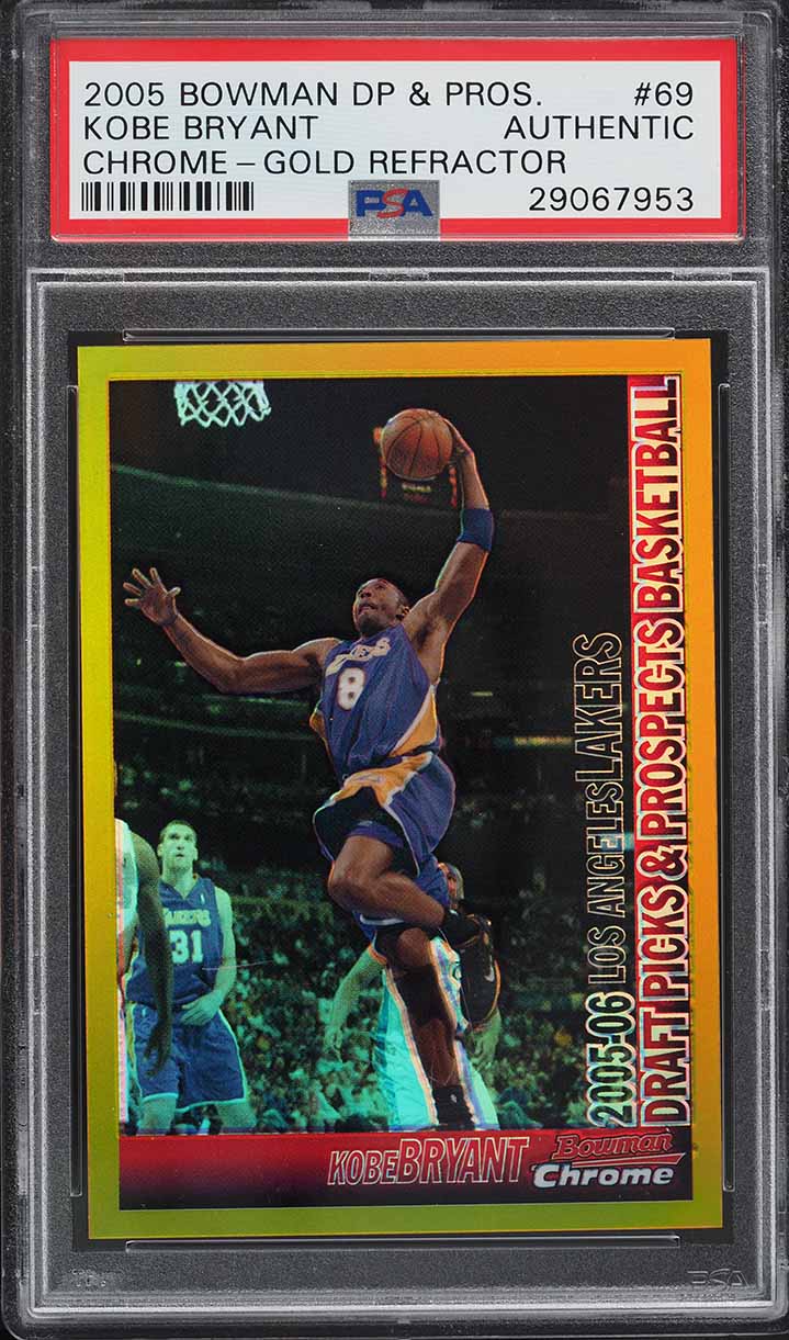 2005 Bowman Chrome Draft Picks Prospects Gold Refractor Kobe Bryant /50 PSA AUTH