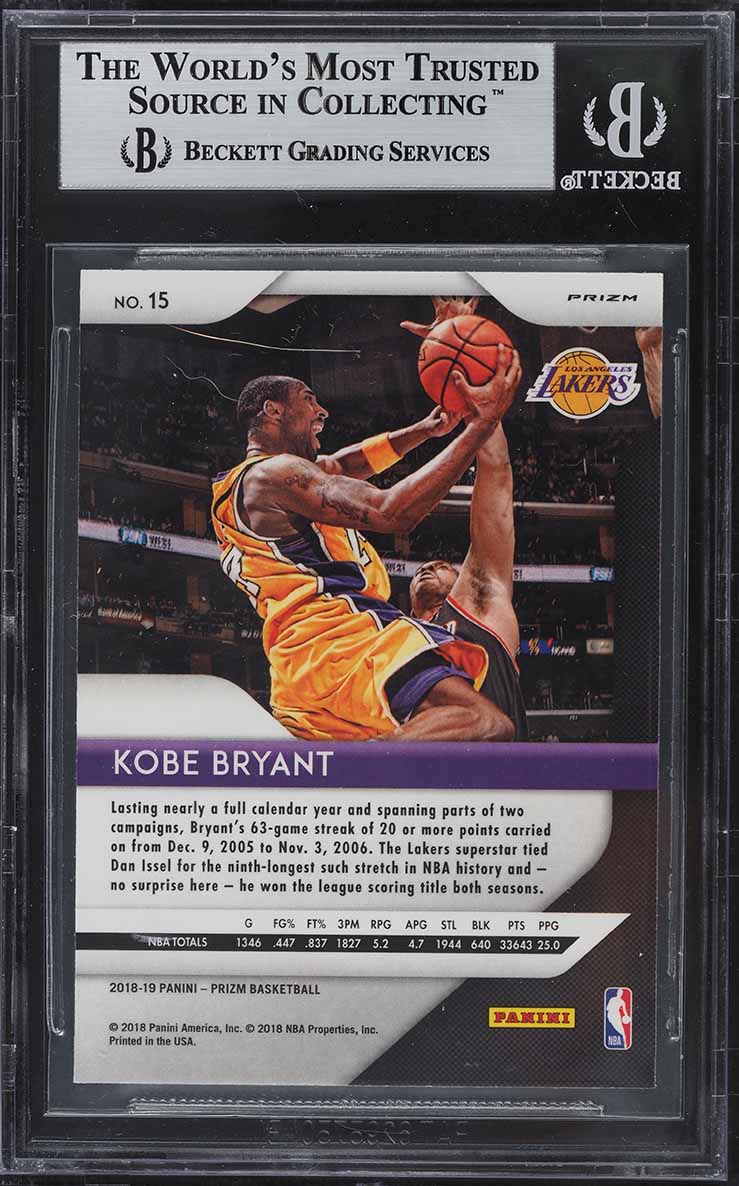 2018 Panini Prizm Pink Ice Kobe Bryant #15 BGS 9 MINT