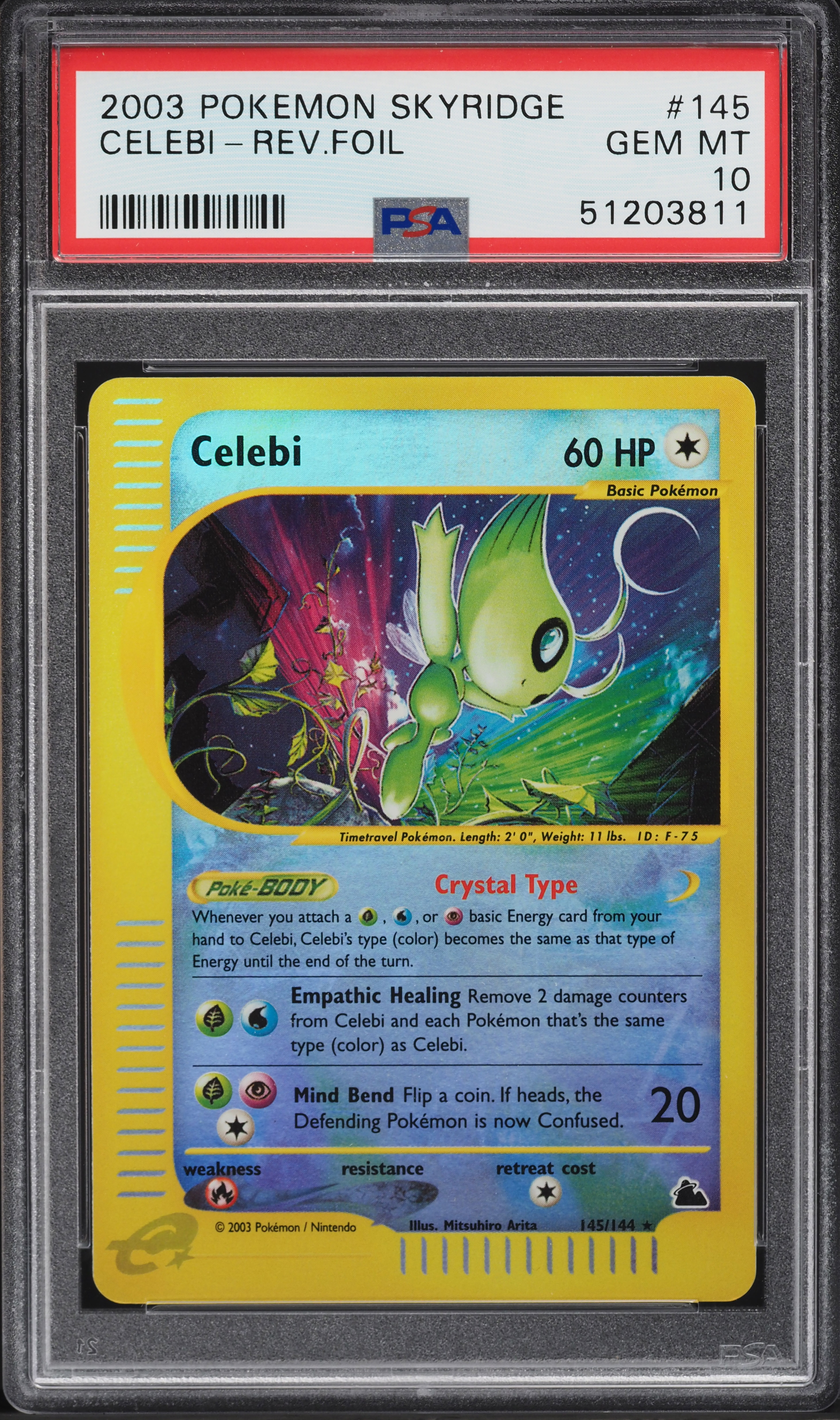 2003 Pokemon Skyridge Reverse Holo Celebi #145 PSA 10 GEM MINT on