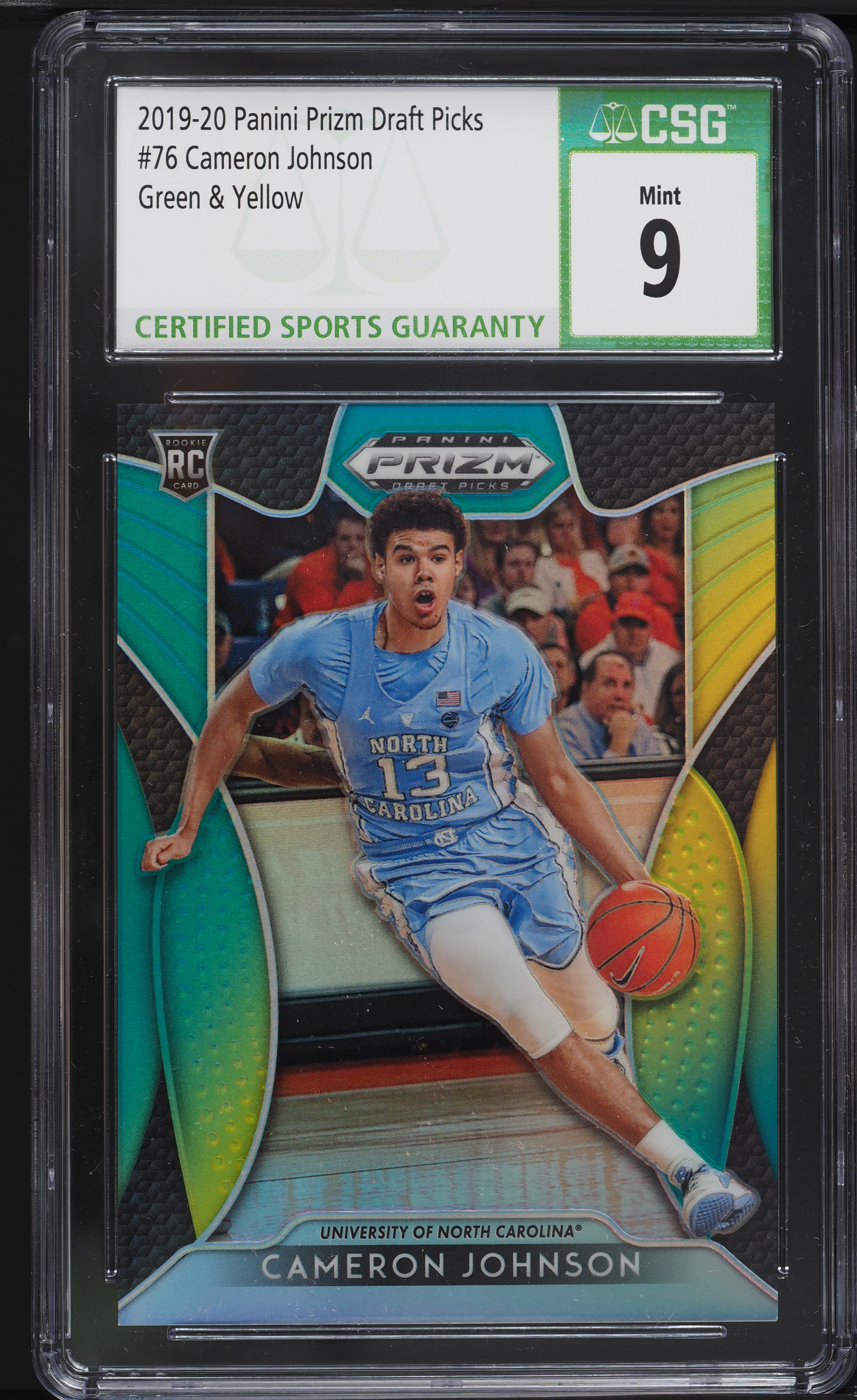 2019 Panini Prizm Draft Green Yellow Cameron Johnson ROOKIE /249