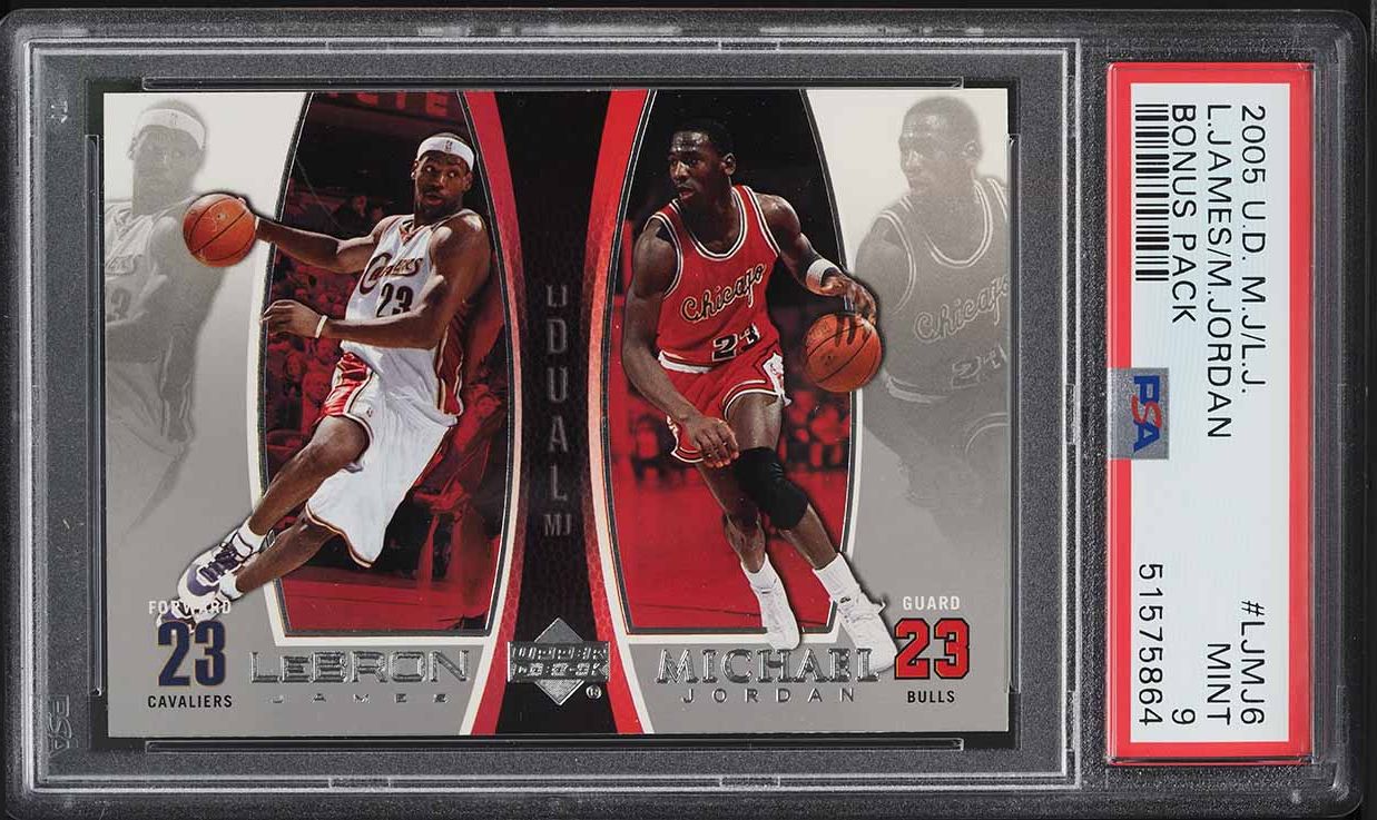 2005 Upper Deck MJ LJ Bonus Pack LeBron James Michael Jordan #LJMJ6 PSA 9 MINT