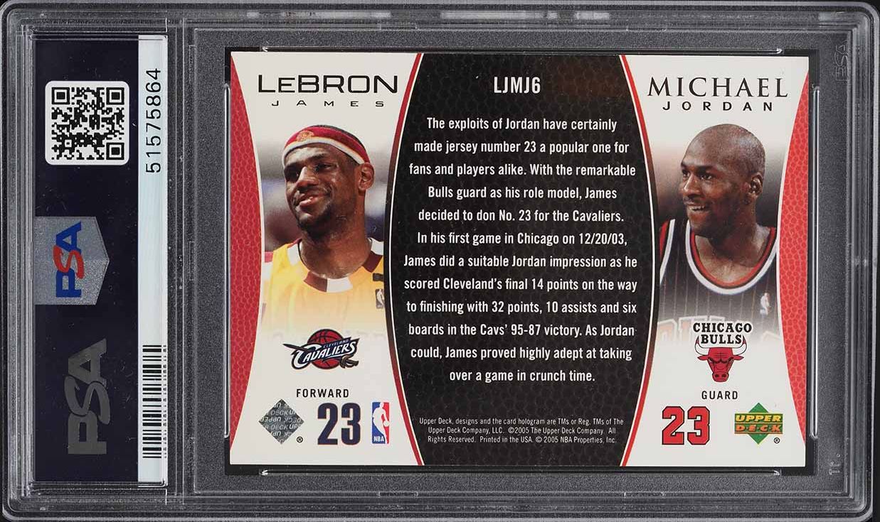 2005 Upper Deck MJ LJ Bonus Pack LeBron James Michael Jordan #LJMJ6 PSA 9 MINT