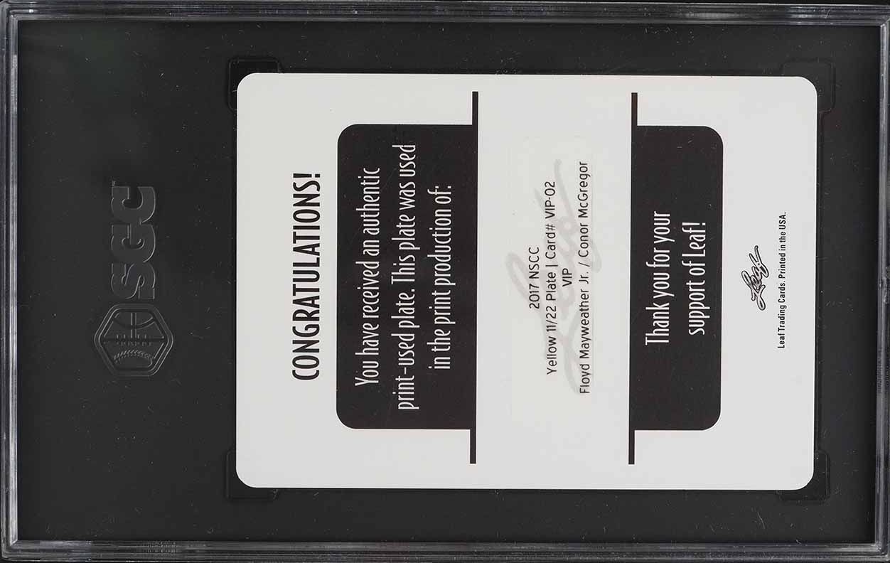 2017 Leaf National Printing Plate Floyd Mayweather Jr. Connor McGregor /22 SGC 7