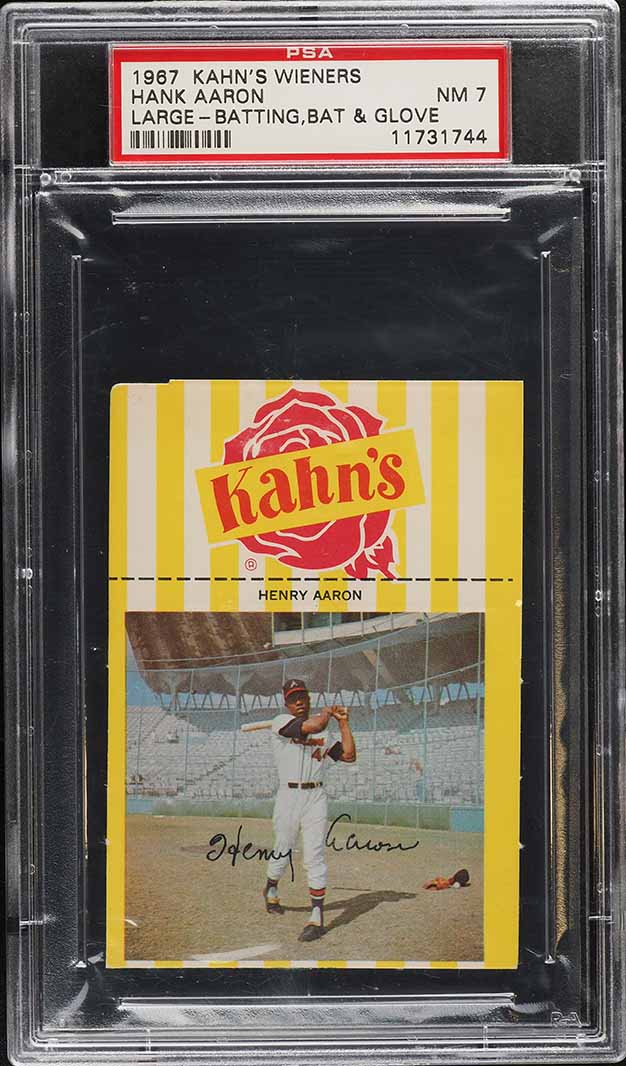 1967 Kahn's Wieners Hank Aaron LARGE SIZE PSA 7 NRMT