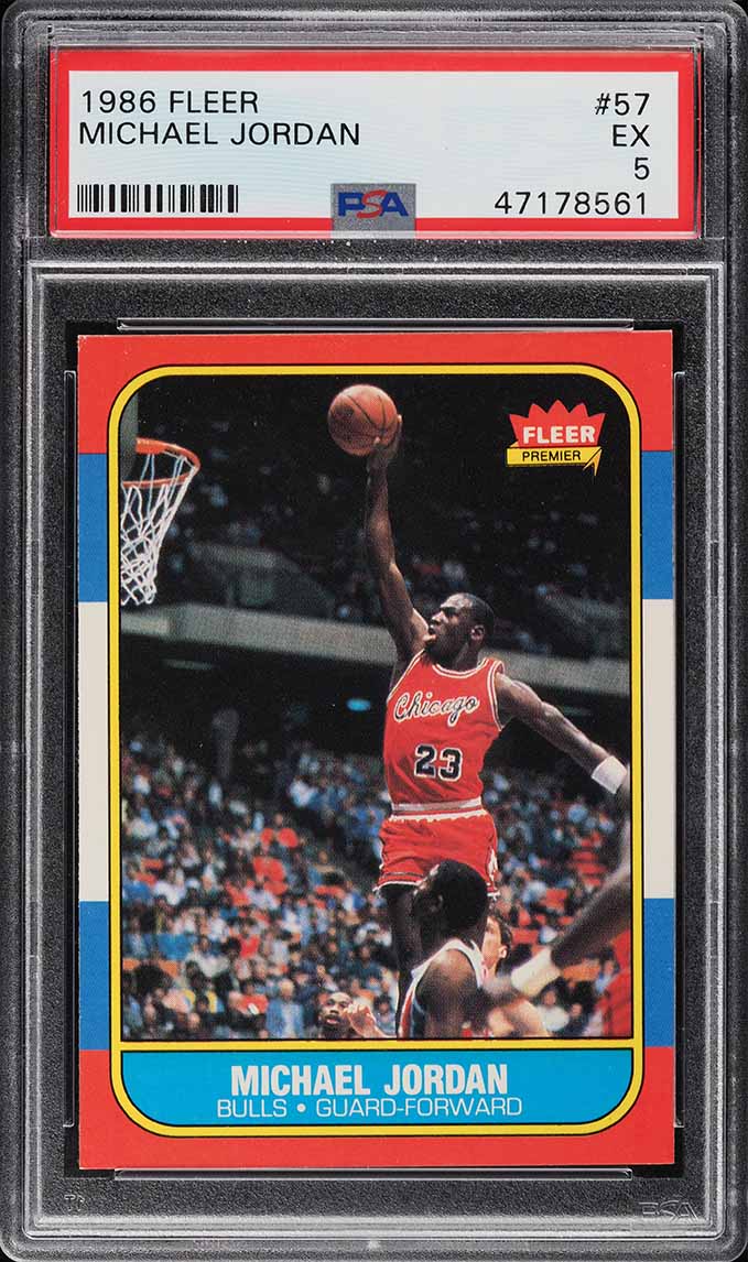 1986 Fleer Basketball Michael Jordan ROOKIE #57 PSA 5 EX