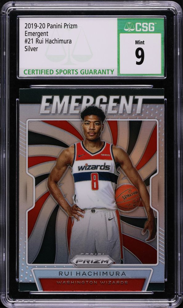 2019 Panini Prizm Emergent Silver Rui Hachimura ROOKIE #21 CSG 9