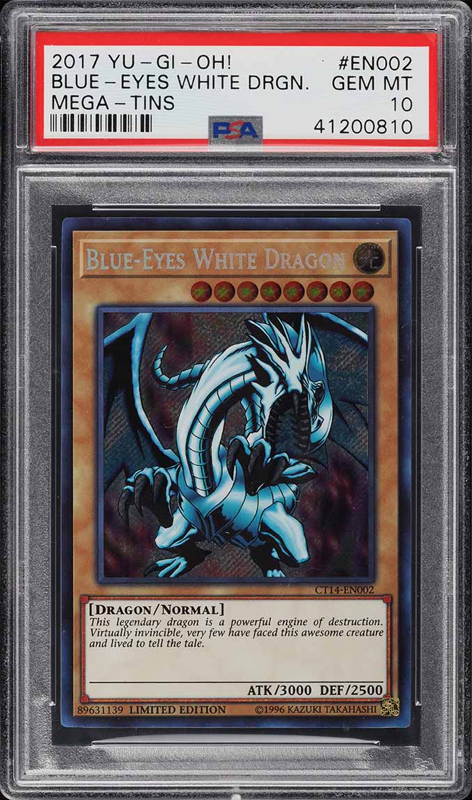 2017 Yu-Gi-Oh! Mega-Tins Blue-Eyes White Dragon CT14-EN002 PSA 10