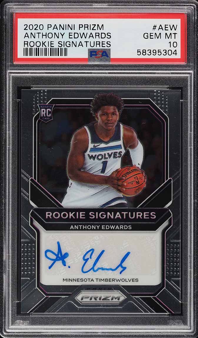 2020 Panini Prizm Signatures Anthony Edwards ROOKIE AUTO #RS-AEW PSA 10 GEM MINT