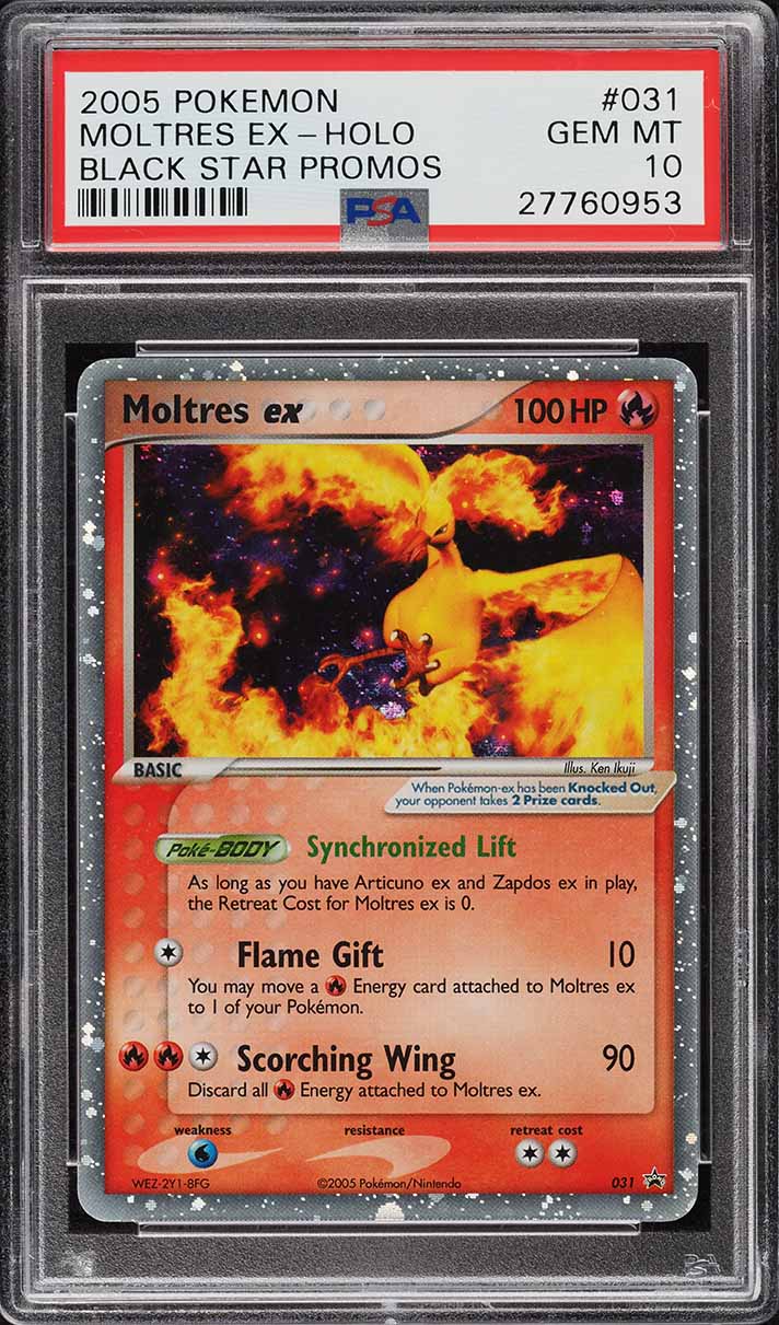 2005 Pokemon Black Star Promo Holo Moltres Ex #31 PSA 10 GEM MINT