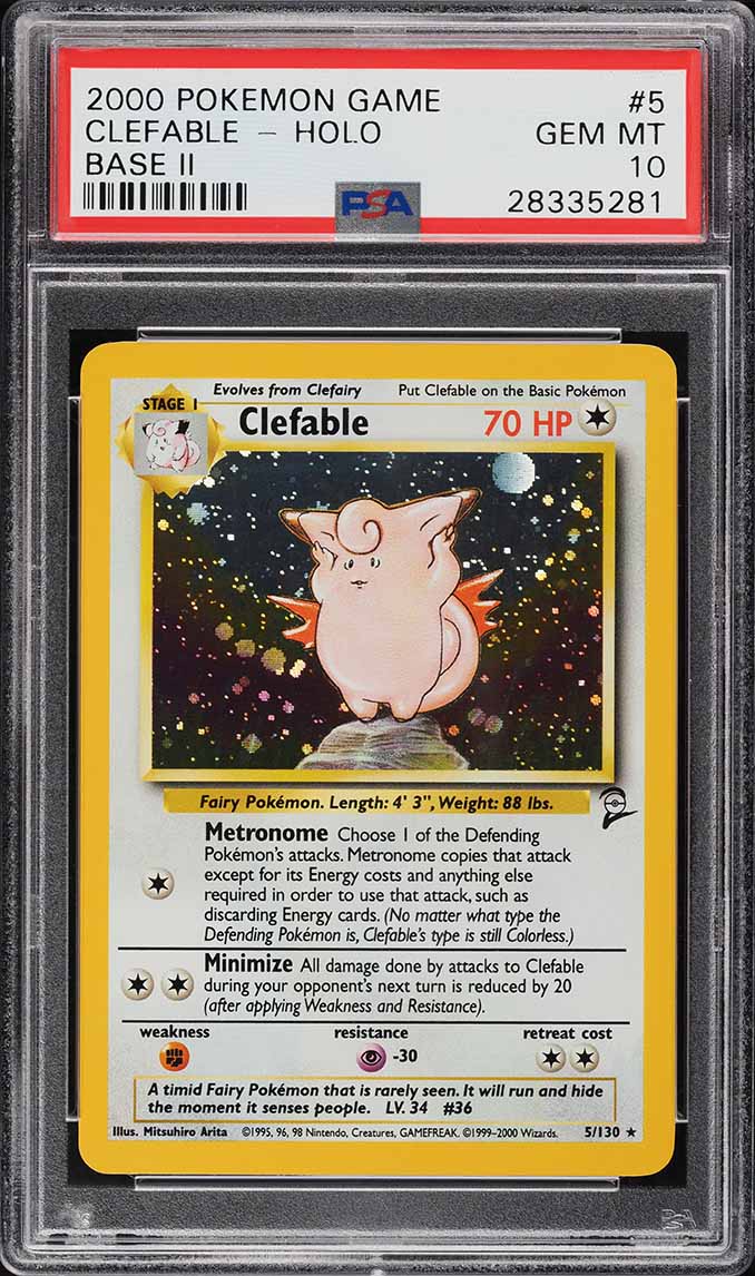 2000 Pokemon Base Set 2 Holo Clefable #5 PSA 10 GEM MINT on