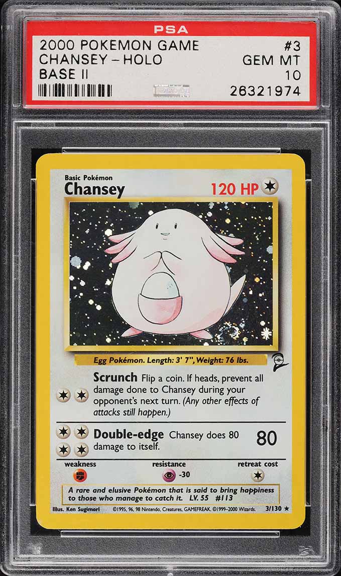 2000 Pokemon Base Set 2 Holo Chansey #3 PSA 10 GEM MINT