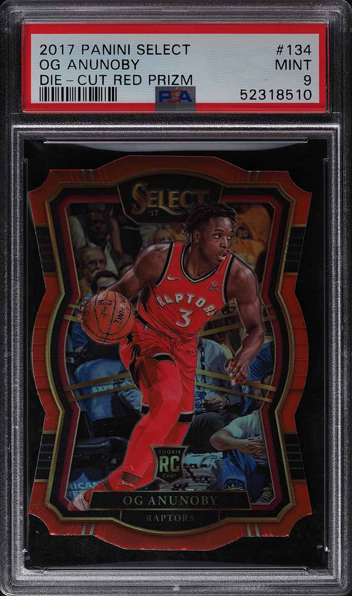 2017 Select Premier Die-Cut Red Prizm OG Anunoby ROOKIE /135 #134 PSA 9 MINT
