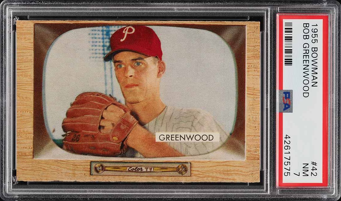 1955 Bowman Bob Greenwood #42 PSA 7 NRMT