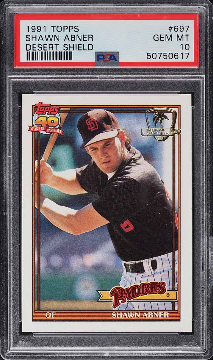 1991 Topps Desert Shield Shawn Abner #697 PSA 10 GEM MINT