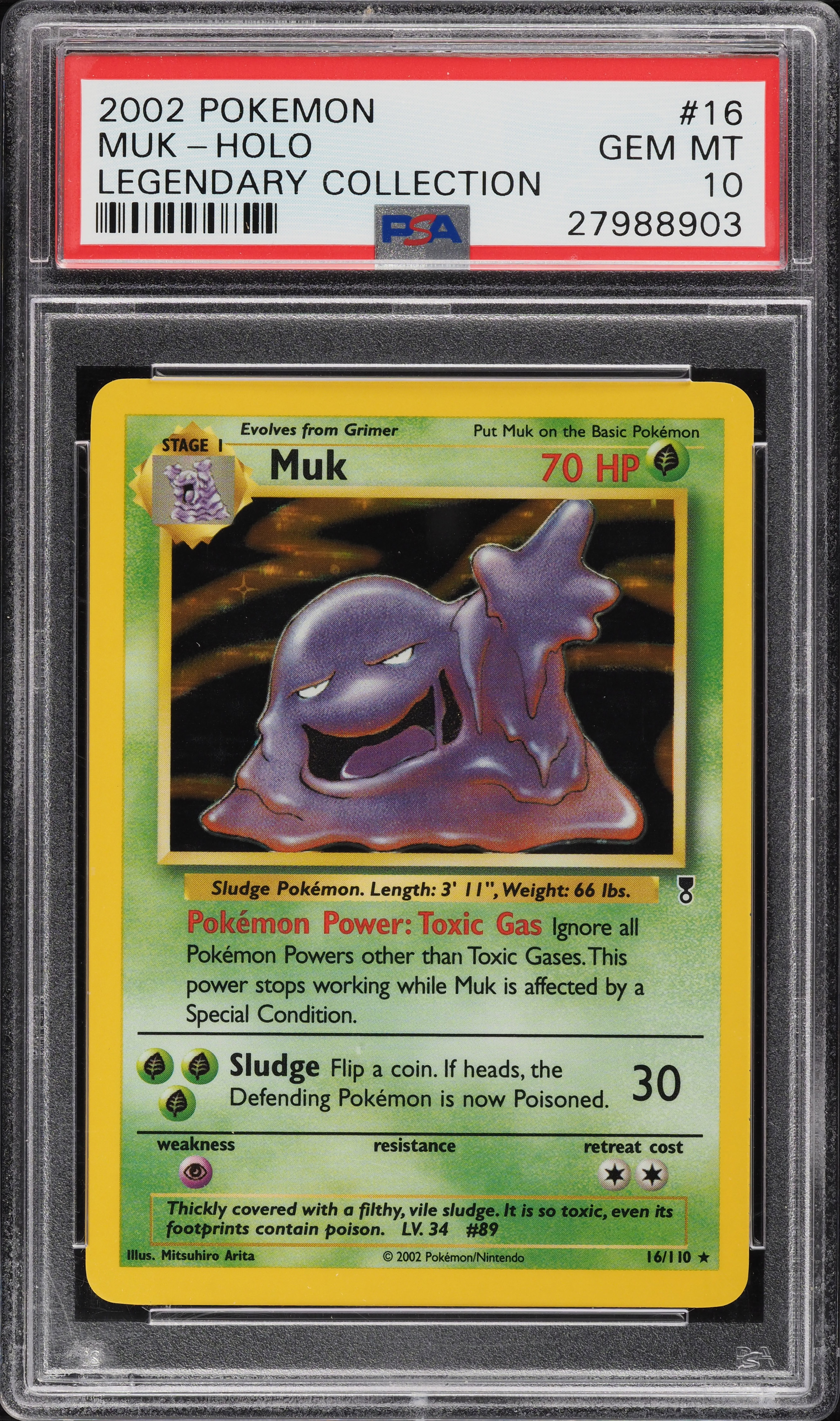 2002 Pokemon Legendary Collection Holo Muk #16 PSA 10 GEM MINT on
