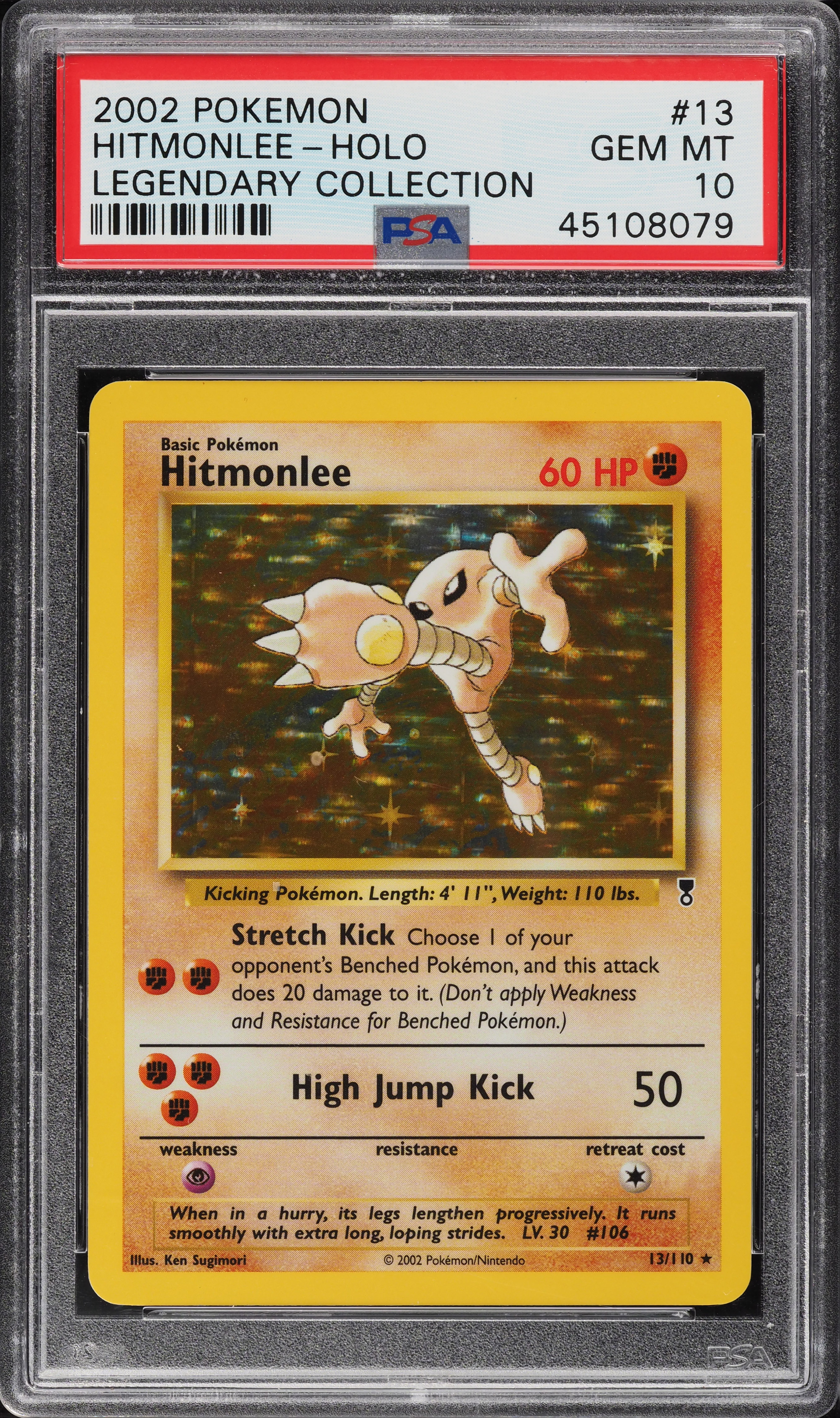 ポケモンカード Hitmonlee 2002 GRAAD 7 2002 Pokemon Legendary Collection Holo Hitmonlee #13 PSA 10 GEM