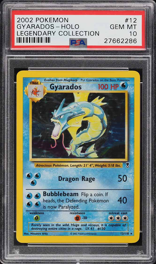 2002 Pokemon  Legendary Collection Holo Gyarados #12 PSA 10 GEM MINT