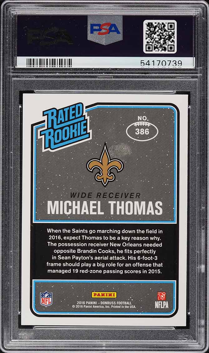 2016 Donruss Football Michael Thomas ROOKIE RC #386 PSA 10 GEM MINT