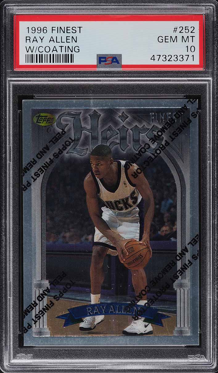 1996 Finest w/ Coating Ray Allen ROOKIE #252 PSA 10 GEM MINT on Fanatics  Collect, image size:707x1208
