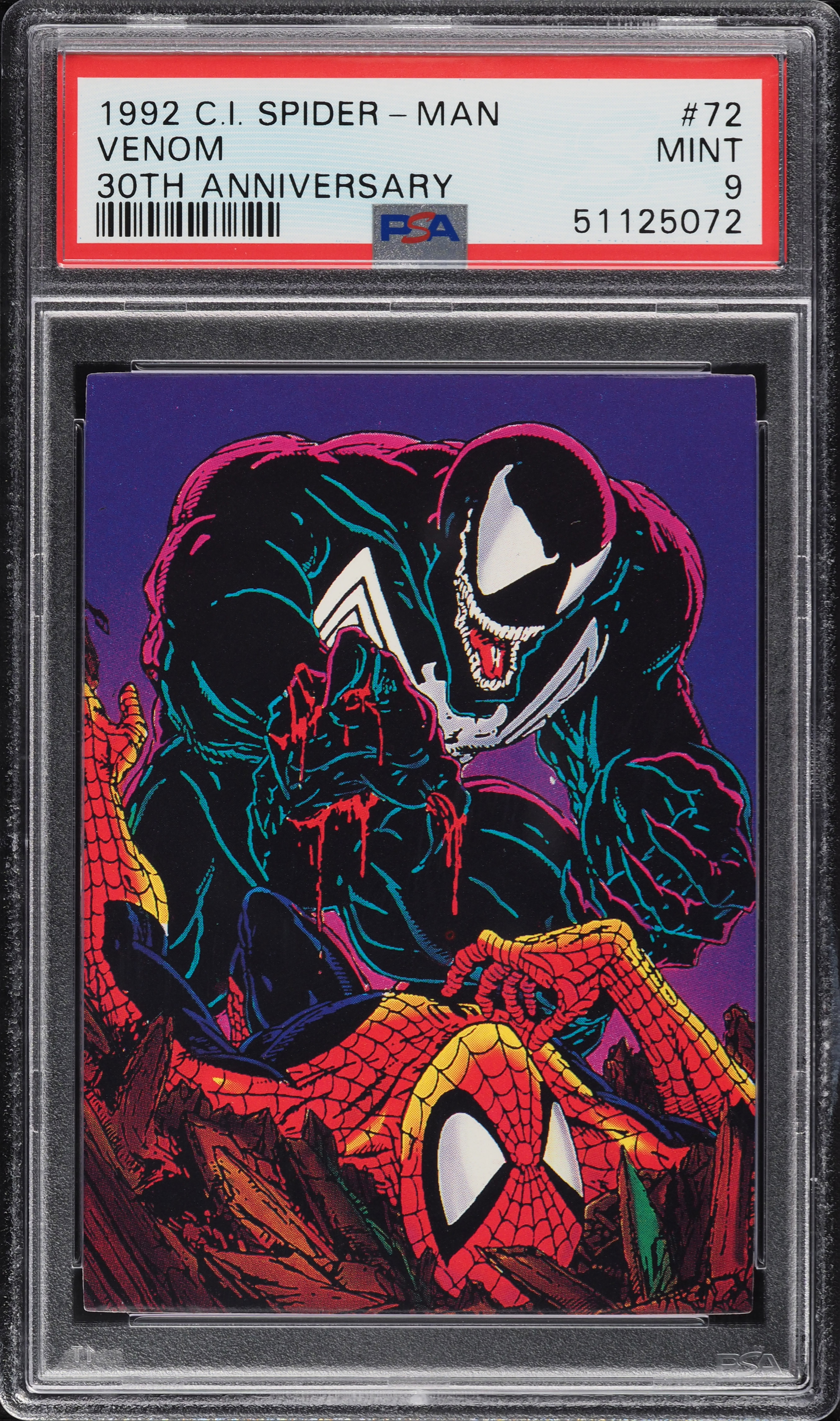 1992 Spider-Man 30th Anniversary Venom #72 PSA 9 MINT on Fanatics