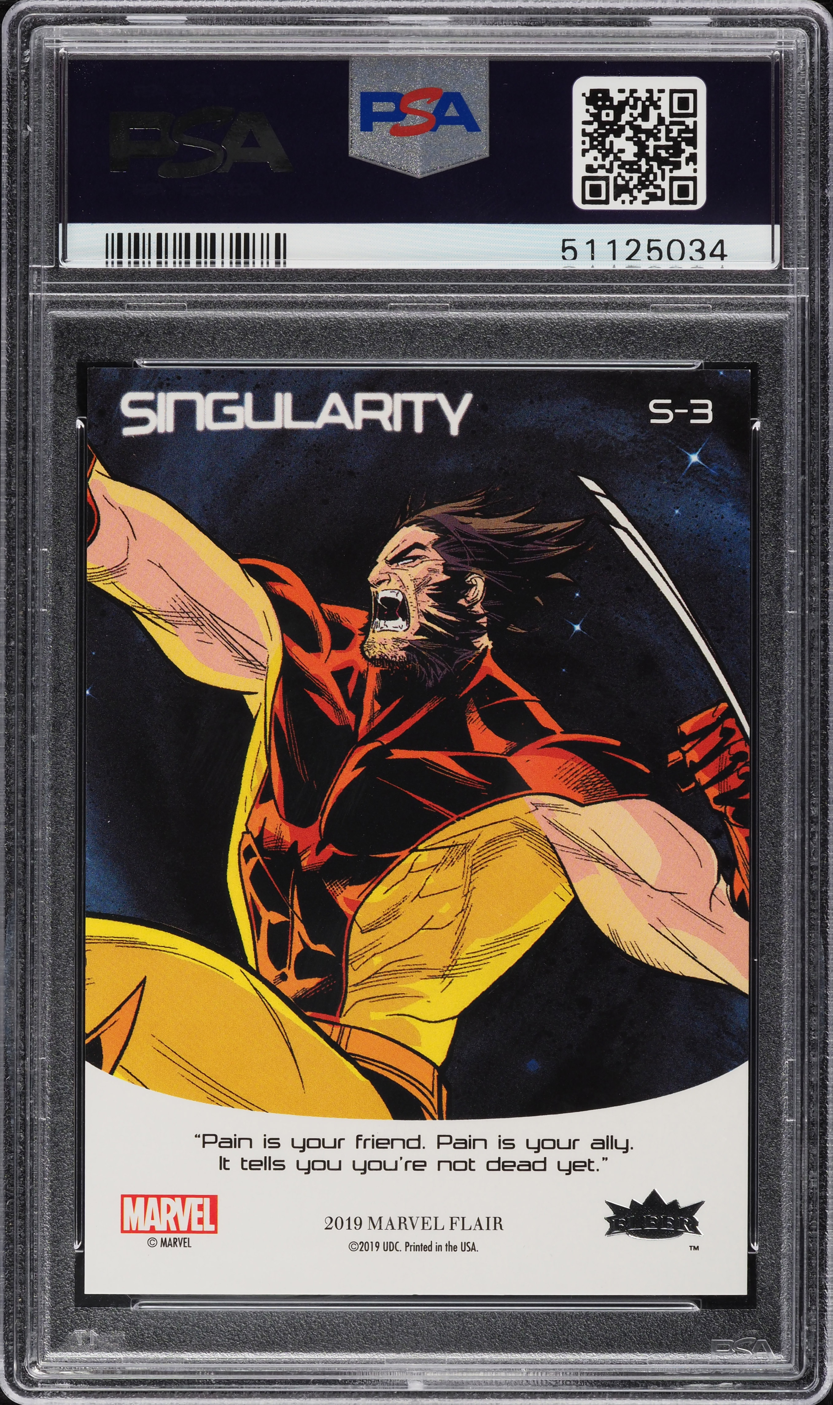 2019 Flair Marvel Singularity Wolverine #S-3 PSA 9 MINT on