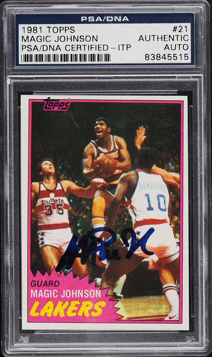 1981 Topps Magic Johnson PSA/DNA AUTO #21 PSA AUTH