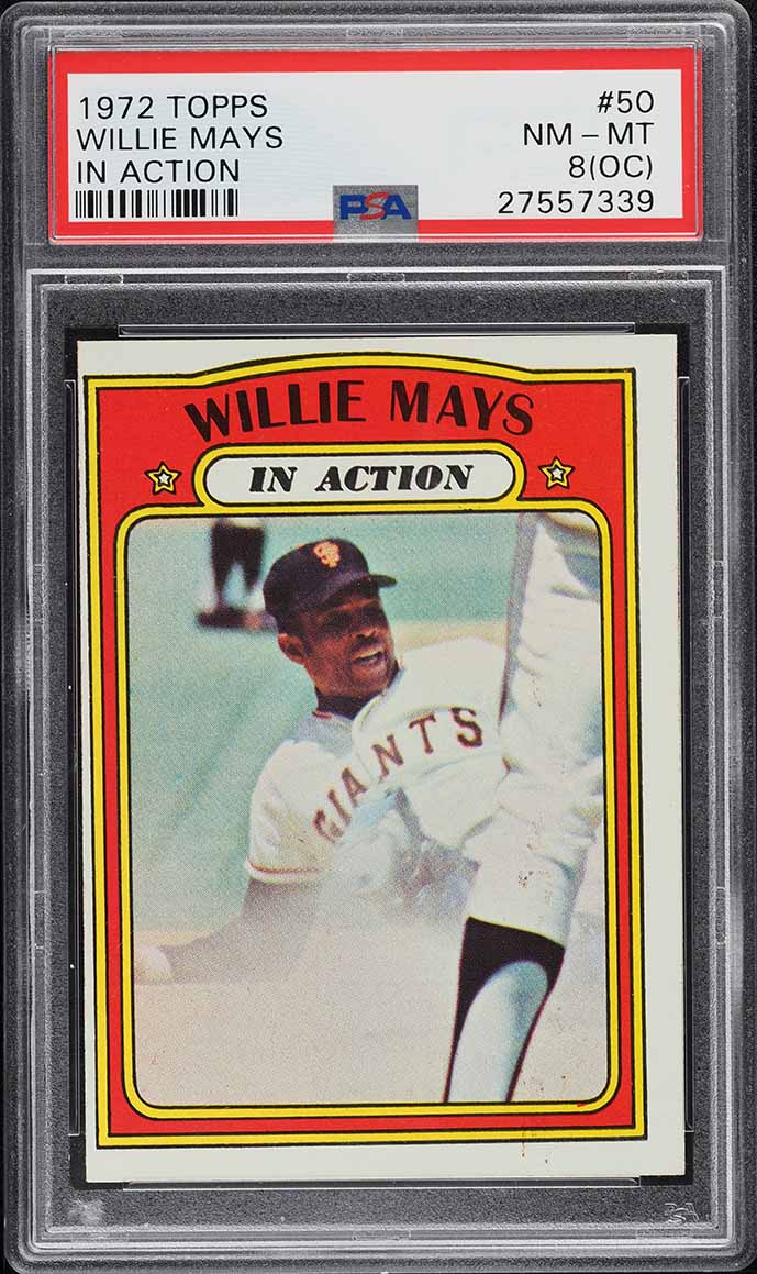 1972 Topps Willie Mays IN ACTION #50 PSA 8(oc) NM-MT