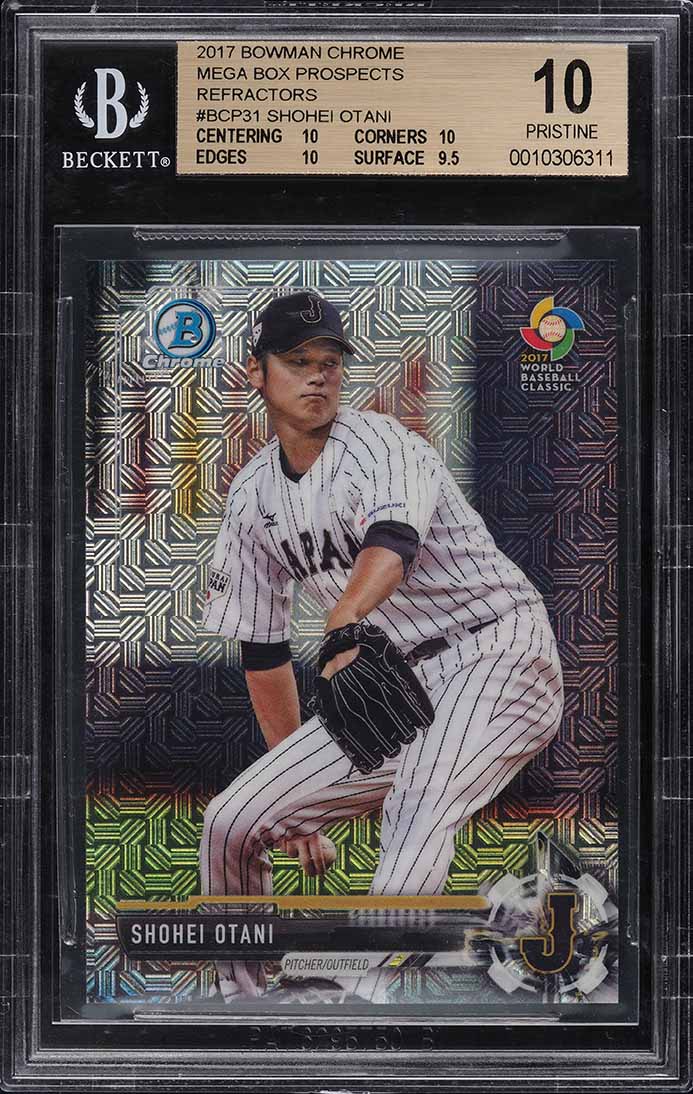 2017 Bowman Chrome Mega Box Refractor Shohei Otani ROOKIE RC BGS 10 PRISTINE
