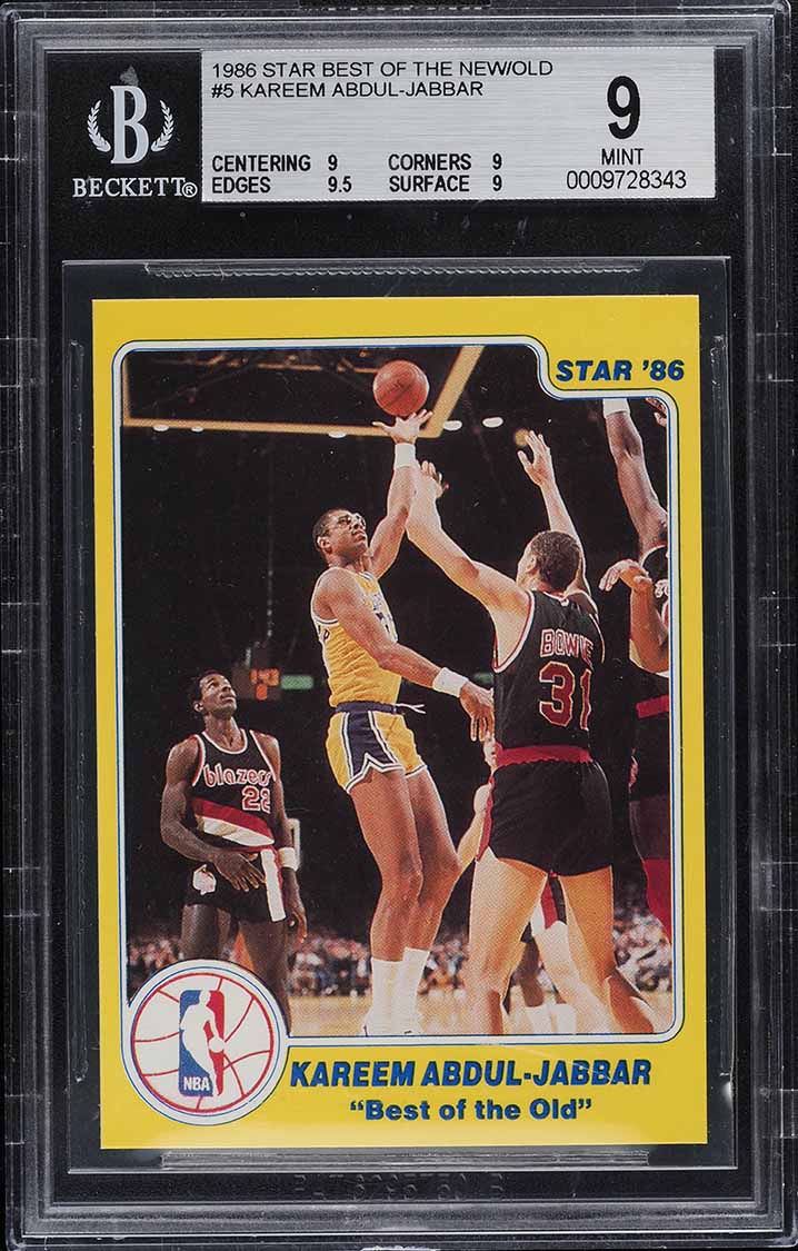1986 Star Best Of The New Old Kareem Abdul-Jabbar #5 BGS 9 MINT
