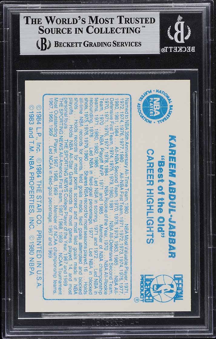 1986 Star Best Of The New Old Kareem Abdul-Jabbar #5 BGS 9 MINT