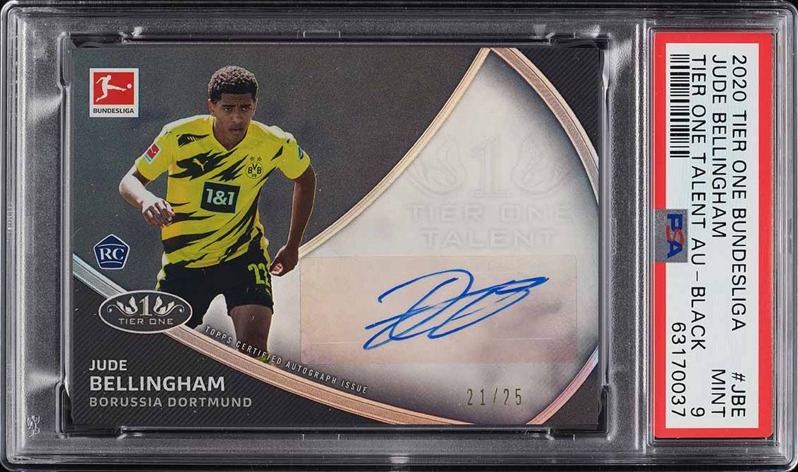 2020 Topps Tier One Bundesliga Talent Black Jude Bellingham RC AUTO /25 PSA 9