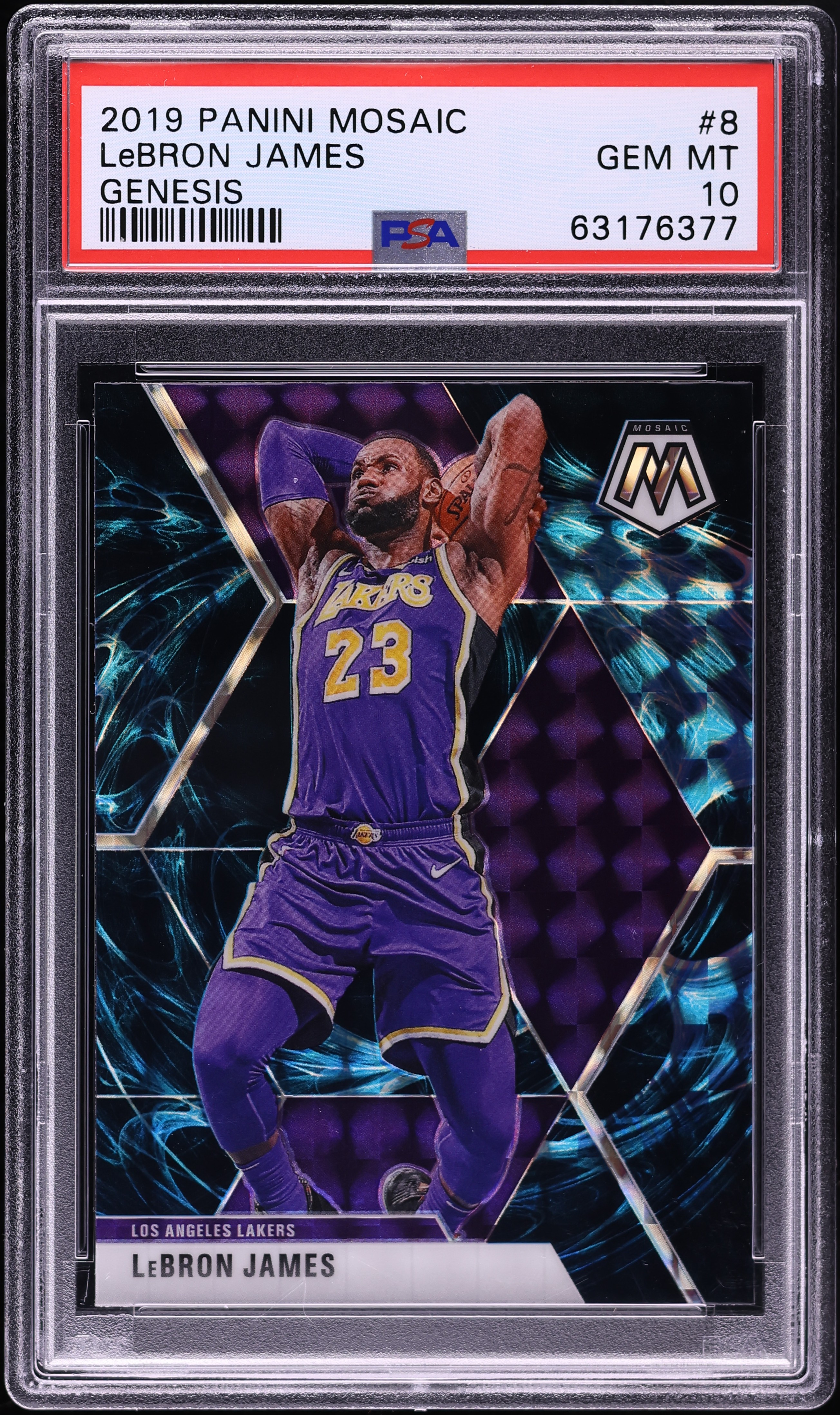 2019 Panini Mosaic Genesis LeBron James #8 PSA 10 GEM MINT on 