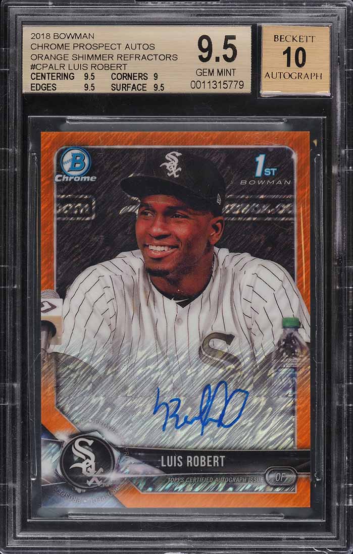 2018 Bowman Chrome Orange Shimmer Refractor Luis Robert ROOKIE AUTO /25 BGS 9.5