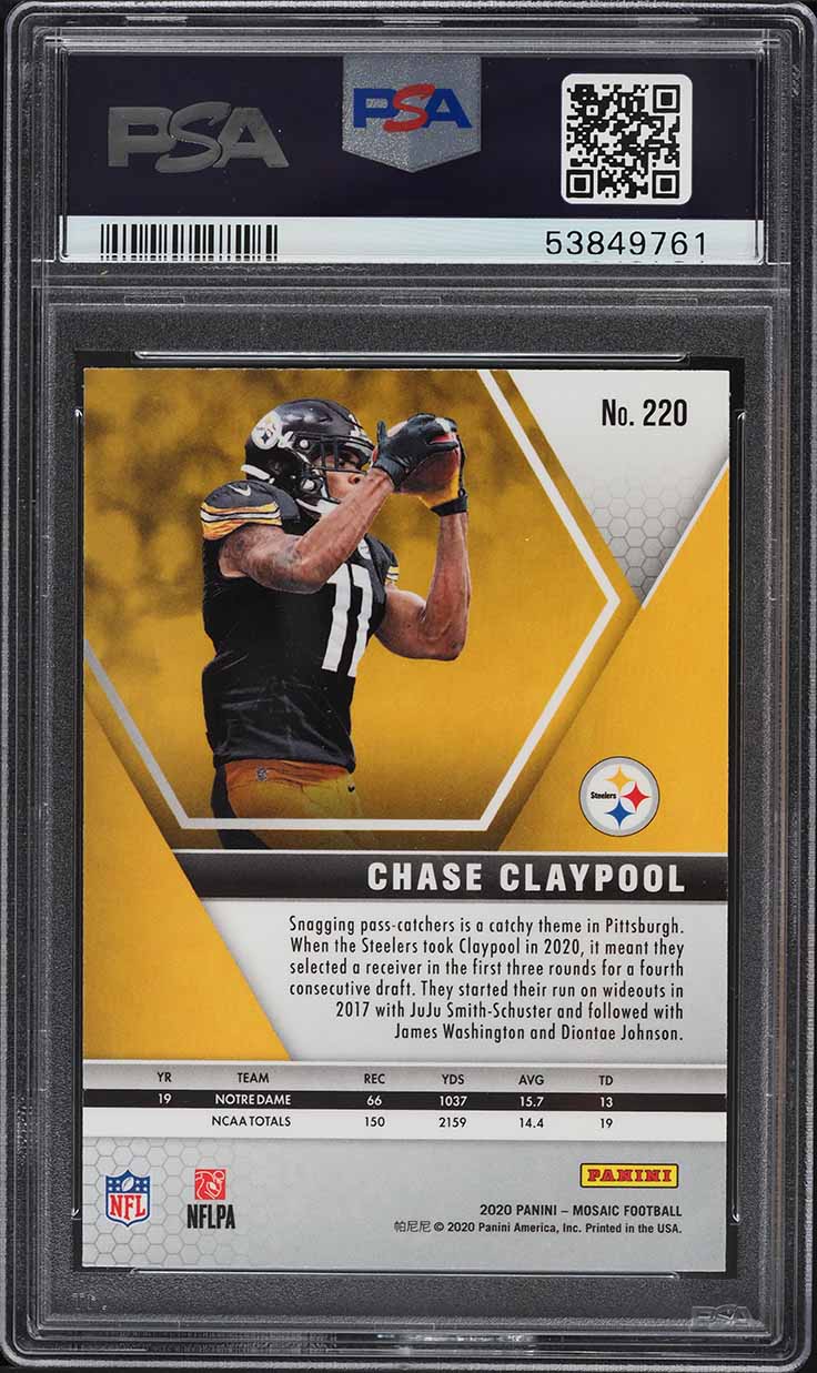 2020 Panini Mosaic Chase Claypool ROOKIE RC #220 PSA 9 MINT