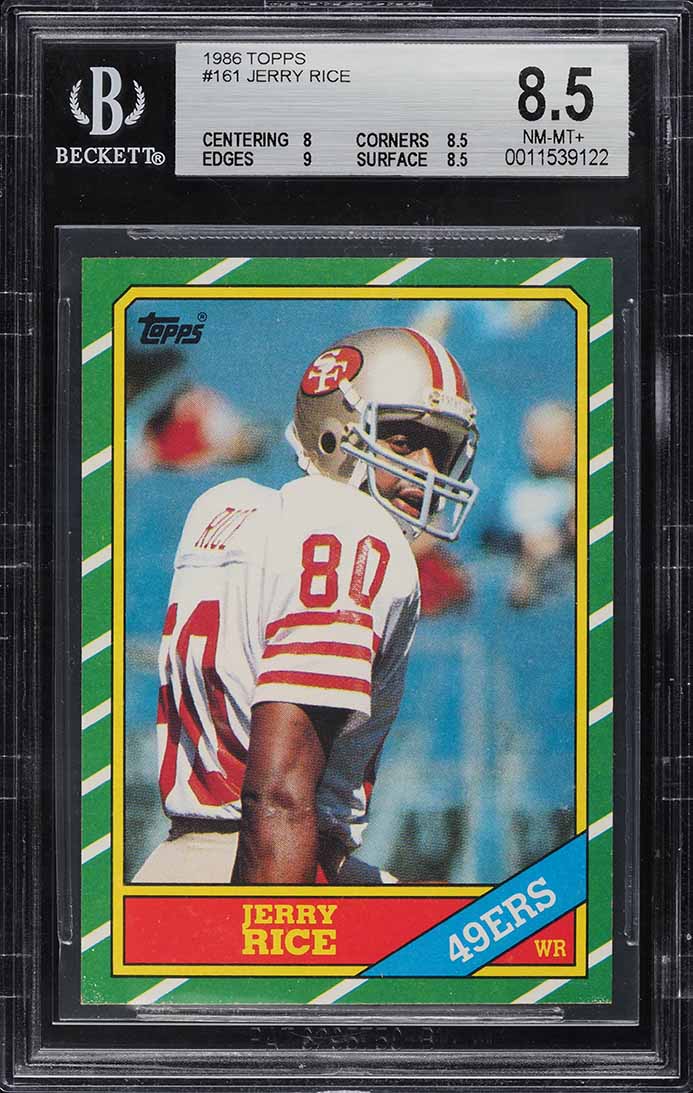 1986 Topps Football Jerry Rice ROOKIE #161 BGS 8.5 NM-MT+