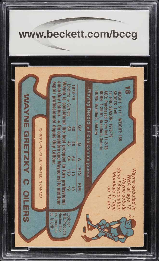 1979 O-Pee-Chee Hockey Wayne Gretzky ROOKIE #18 BCCG 8