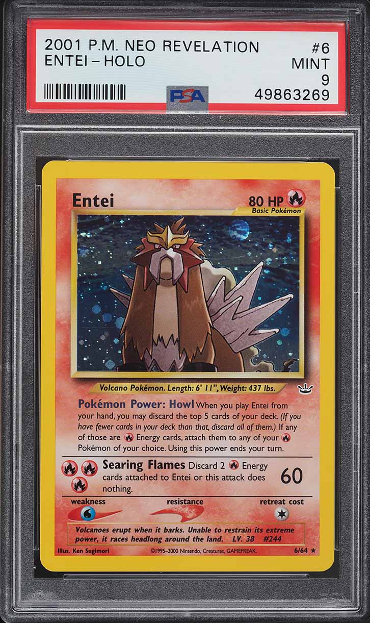 2001 Pokemon Neo Revelation Holo Entei #6 PSA 9 MINT