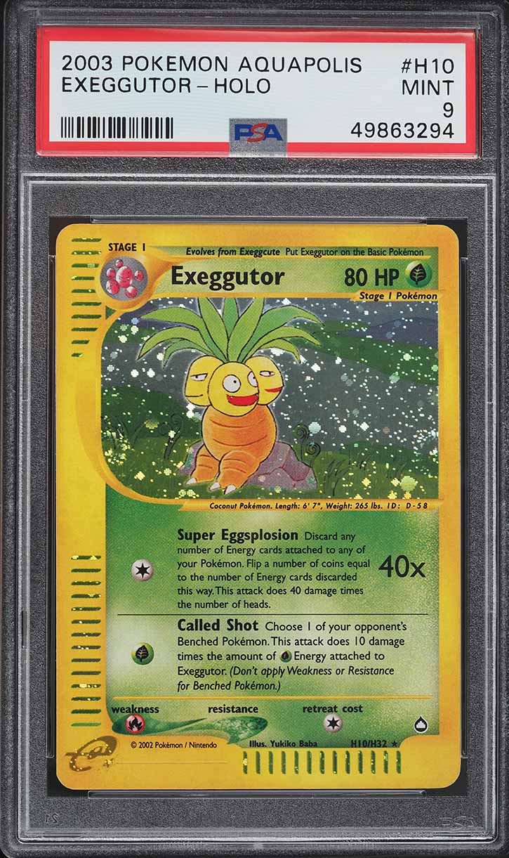 2003 Pokemon Aquapolis Holo Exeggutor #H10 PSA 9 MINT