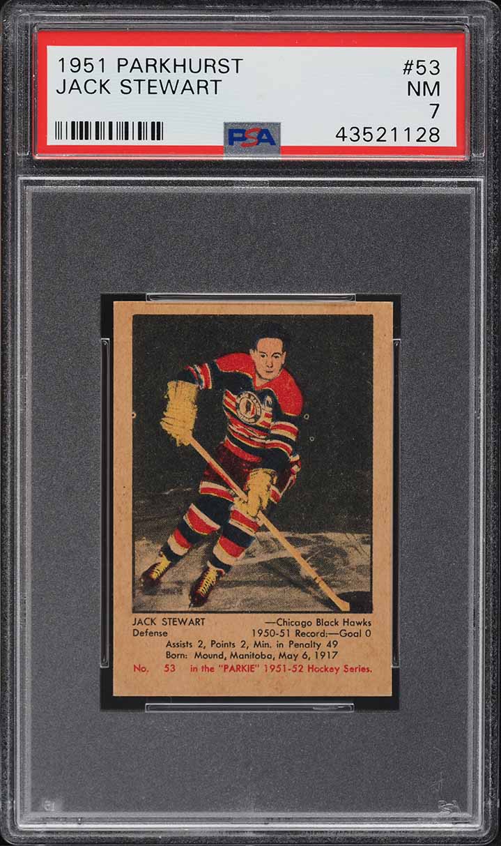 1951 Parkhurst Jack Stewart #53 PSA 7 NRMT