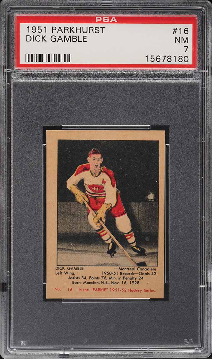1951 Parkhurst Dick Gamble #16 PSA 7 NRMT