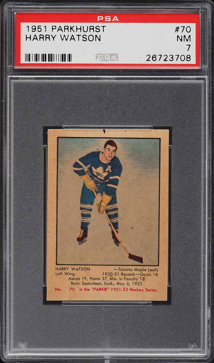 1951 Parkhurst Harry Watson ROOKIE #70 PSA 7 NRMT