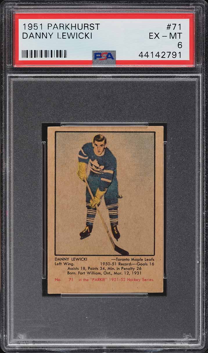 1951 Parkhurst Danny Lewicki #71 PSA 6 EXMT
